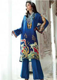 Gul Ahmed Embroidered Charmeuse Silk Winter Collection 88 Navy Regalia 2019