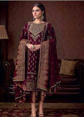 Gul Ahmed Embroidered Velvet Winter Collection 13 Polki 2019