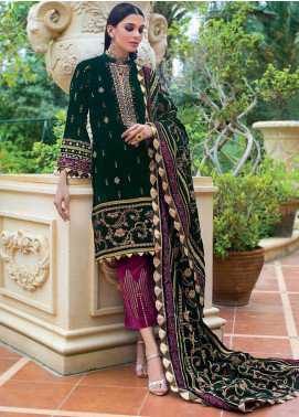Gul Ahmed Embroidered Velvet Winter Collection 17 Platinum 2019