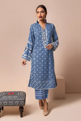 Khaadi IDN22101 Blue Summer Lawn 2022 Online Shopping