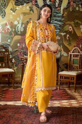 Gul Ahmed Embroidered Suit with Lacquer Printed Dupatta CL-853 2020