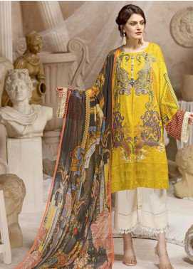 Ittehad Textiles Embroidered Cottel Linen Winter Collection Amber 2019