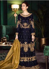Iznik Embroidered Velvet Festive Collection 05 Midnight 2019