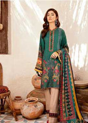 Iznik Embroidered Linen Winter Collection 05 Deep Teal 2019