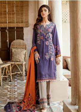 Iznik Embroidered Linen Winter Collection 07 Lavender Avery 2019