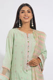 Zellbury Embroidered Shirt Shalwar Dupatta  - Cool Mint Green -  Jacquard Suit Online Shopping