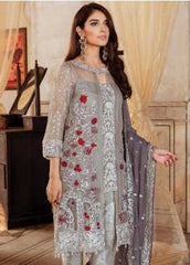 Majestic by Imrozia Embroidered Chiffon Luxury Collection 07 Moonstruck Rouge 2019