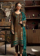 Maria B Embroidered Linen Winter Collection Design 2 2019