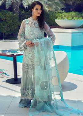 Mushq Embroidered Net Wedding Collection 01 Honey Dew 2019