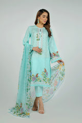 Bareeze PR1086 Sea Green Summer Printed Lawn 2022 Online Shopping