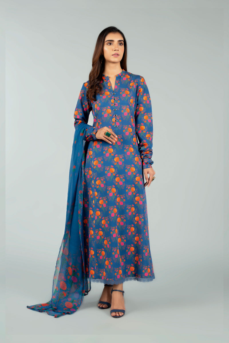 Pr1132 Blue Bareeze Winter Karandi 2021