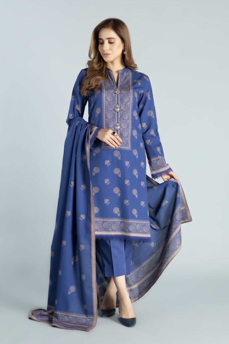 Pr1143 Blue Bareeze Winter Karandi 2021