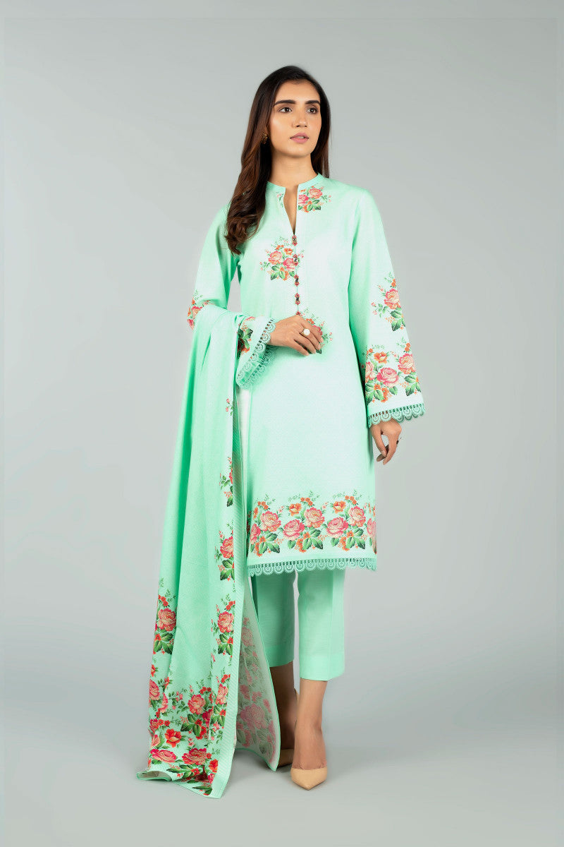 Pr1144 Sea Green Bareeze Winter Karandi 2021