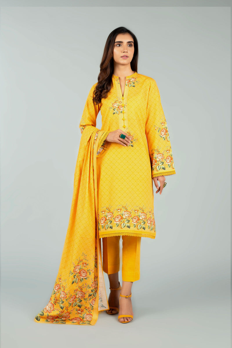 Pr1144 Yellow Bareeze Winter Karandi 2021