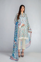 Bareeze PR1200 Blue Summer Printed Lawn 2022 Online Shopping