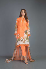 Bareeze Printed Pr860 Orange Collection 2021