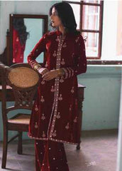 Qalamkar Embroidered Velvet Winter Collection Design 03 2019