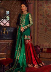 Qalamkar Embroidered Raw Silk Wedding Collection Design 04 Samal 2019