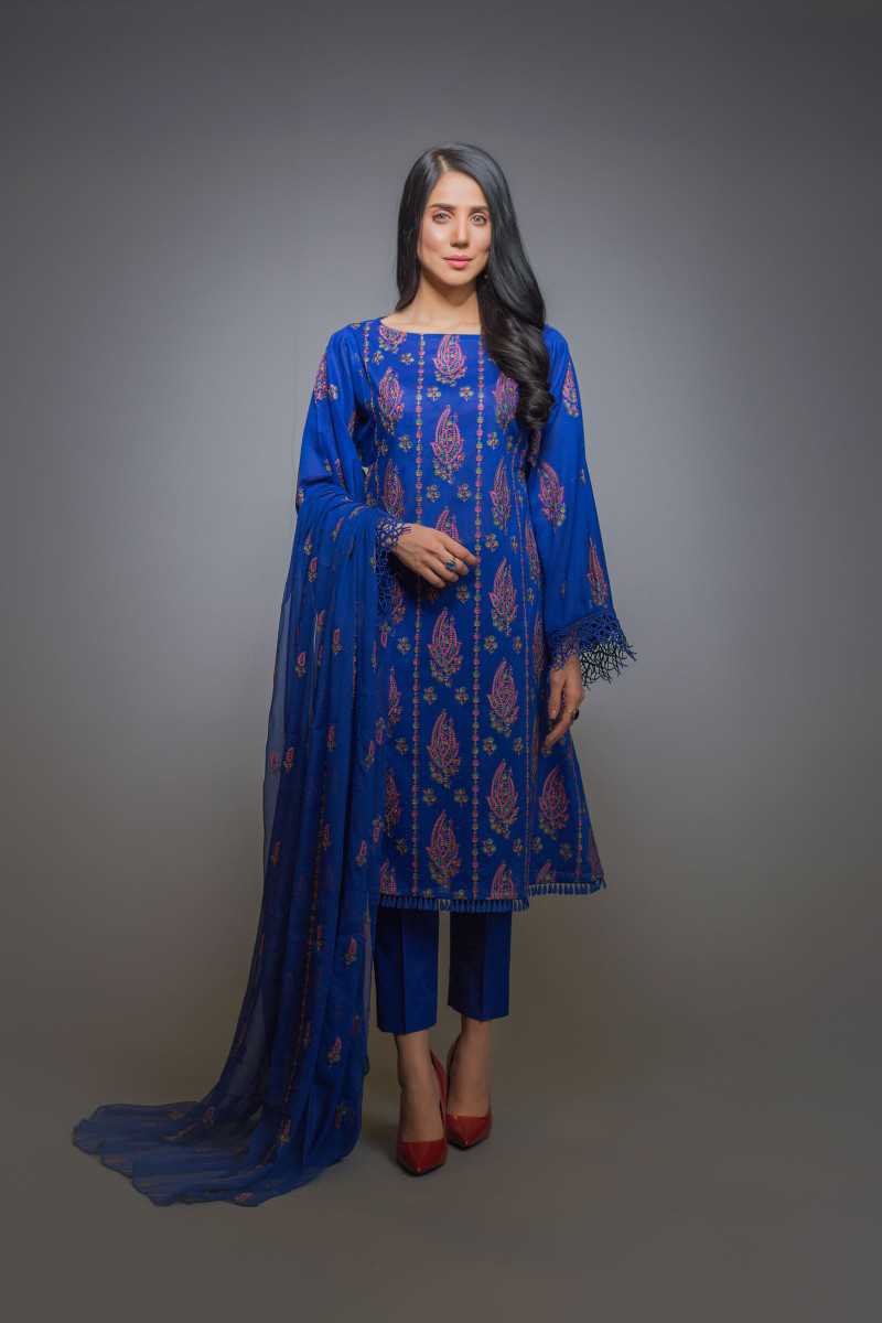 Bareeze Festive Folk Ch2972 Blue Collection 2021