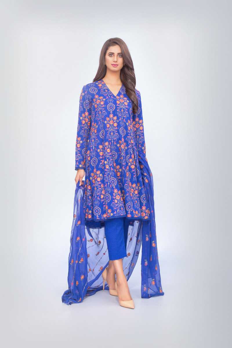 Bareeze Floral Glamour Ch2765 Blue Collection 2021
