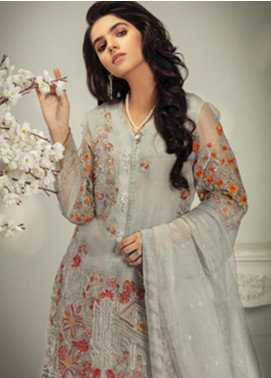 Rungrez Embroidered Chiffon Luxury Collection 2 Nil Gris 2019