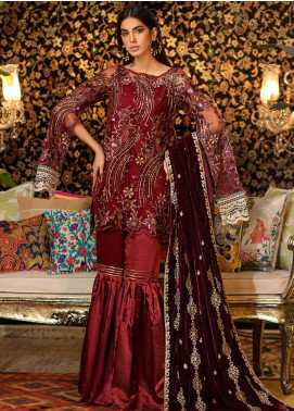 Sifona Embroidered Chiffon Winter Collection 04 Scarlet Queen 2019