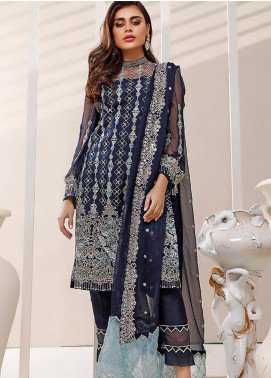 Sifona Embroidered Net Luxury Collection 01 Midnight Blue 2019