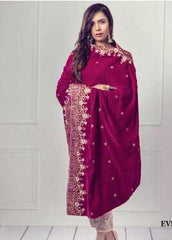 Sifona Embroidered Velvet Shawl Winter Collection Design 03 2019