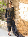 Goldy Black 3pc Embroidered Lawn Front With Broshia Lawn Back Sleeves Organza Broshia Dupatta With Dyed Cambric Trouser Signature Series Wk 00739 Salitex Summer Collection 2021