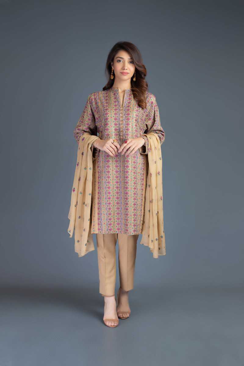 Bareeze Tropical Paradise Ch3110 Beige Collection 2021