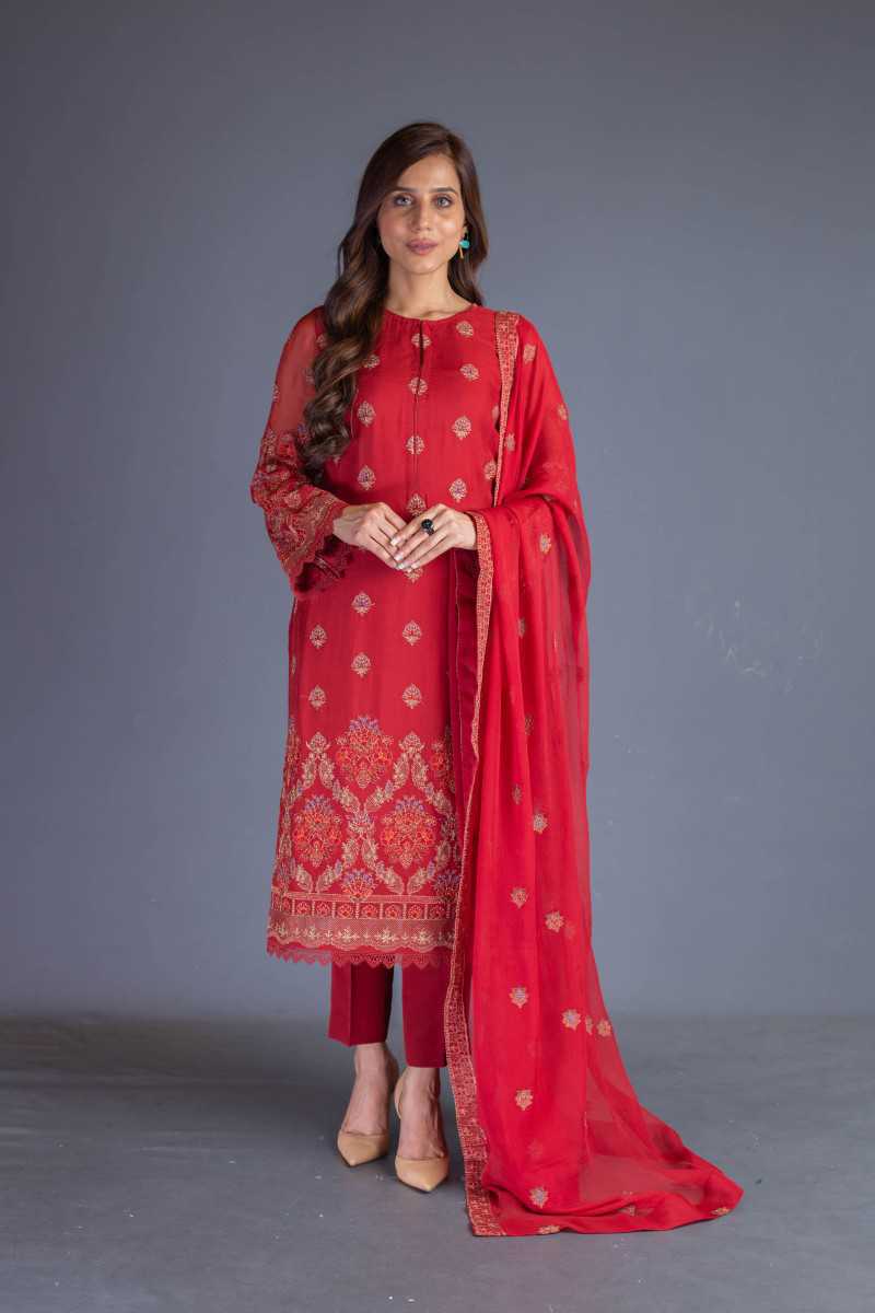 Bareeze Vintage Folk Bnl1074 Red Collection 2021