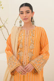 Zellbury Embroidered Shirt Shalwar Dupatta - Ecstasy Orange - Lawn Suit Online Shopping