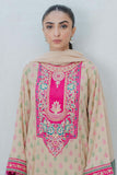 Zellbury Embroidered Shirt Shalwar Dupatta - Beige- Jacquard Suit-0439 Online Shopping