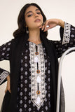 Zellbury Embroidered Shirt Shalwar Dupatta - Black - Jacquard Suit-0500 Online Shopping