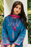Zellbury Embroidered Shirt Shalwar Dupatta - Blue - Khaddar Suit - 0703 Online Shopping