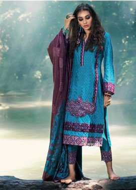 Zainab Chottani Embroidered Woven Winter Collection 03 Imperial Mist 2019