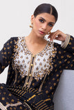 Zellbury Embroidered Shirt Shalwar Dupatta - Black - Jacquard Suit-0438 Online Shopping