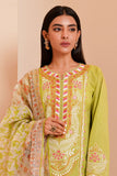 Zellbury Embroidered Shirt Shalwar Dupatta - Green - Lawn Suit-0189 Online Shopping