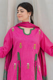 Zellbury Embroidered Shirt Shalwar Dupatta - Pink - Lawn Suit - 0296 Online Shopping