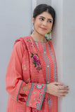 Zellbury Embroidered Shirt Shalwar Dupatta - Red - Lawn Suit - 0187 Online Shopping