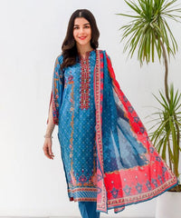 Zellbury Prussian Blue Lawn Suit Lawn Collection 2021