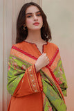 Zellbury Embroidered Shirt Shalwar Shawl - Orange - Viscose Suit - 0849 Online Shopping