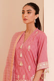Zellbury Embroidered Shirt Shalwar Dupatta - Pink - Jacquard Suit-0367 Online Shopping