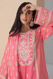 Zellbury Embroidered Shirt Shalwar Dupatta - Pink - Textured Suit-0198 Online Shopping