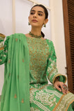 Zellbury Embroidered Shirt Shalwar Dupatta - Mantis Green - Lawn Suit Online Shopping