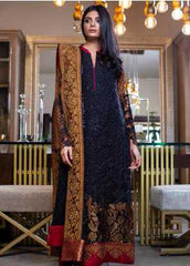 Zunuj Embroidered Chiffon Luxury Collection 05 Black Majesty 2019